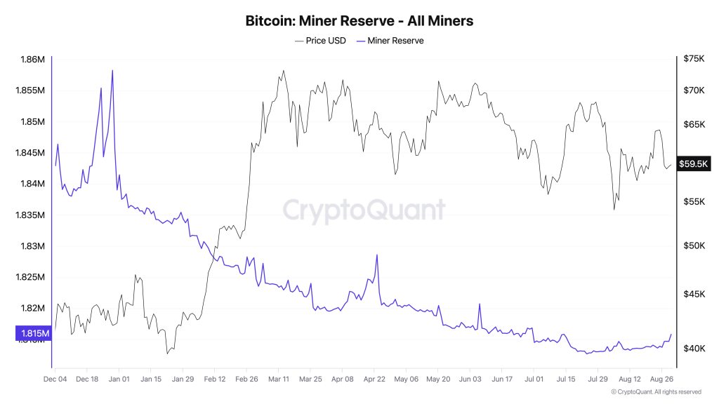 Bitcoin miner wallet reserves. Source: CryptoQuant