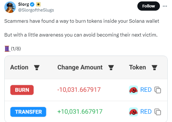 Scammers Exploit Solana's Permanent Delegate Function to Burn Users' Tokens