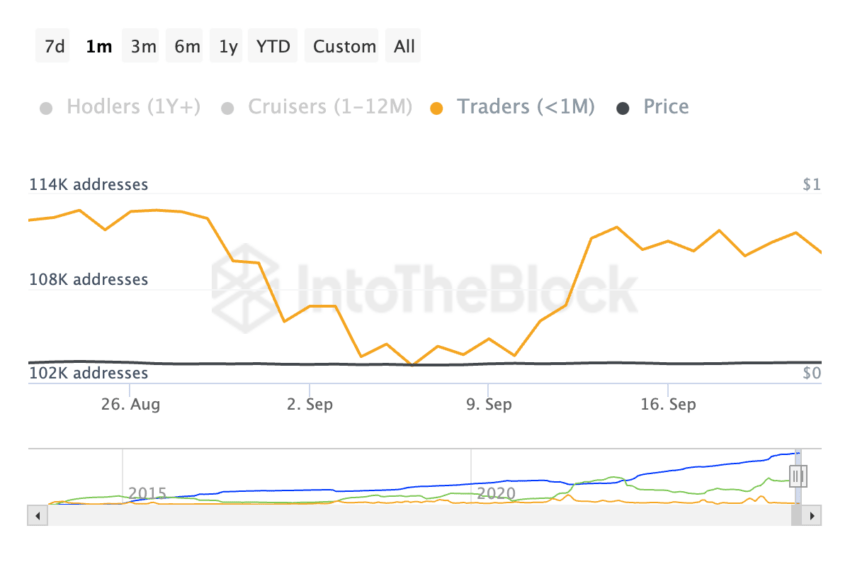 Dogecoin Addresses by Time Held. Source: IntoTheBlock