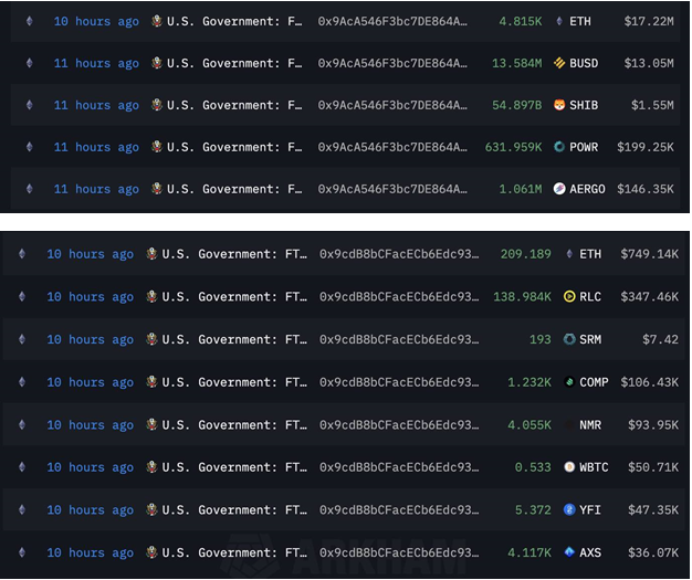 US Government Transactions. Source: Arkham