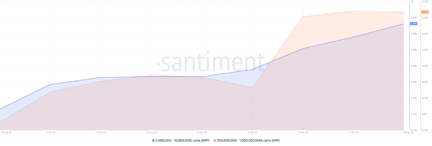 XRP Whale Accumulation. Source: Santiment