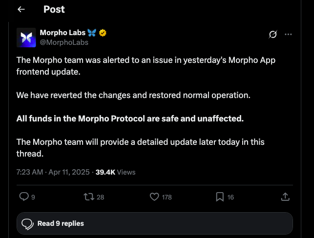 Morpho Labs Hack