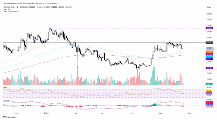 Sui Network daily price chart