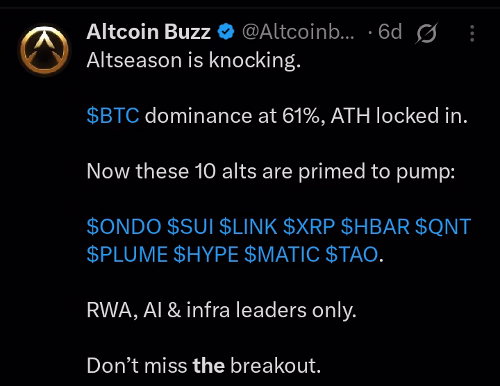 Top 5 altcoins for 2nd Half 2025