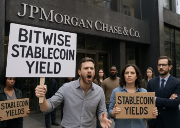 Bitwise Stablecoin Yield Sparks Clash with JPMorgan