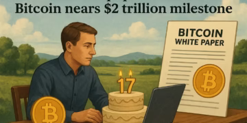 Bitcoin white paper turns 17 as asset hits $2.18 trillion, holds 59% crypto market dominance