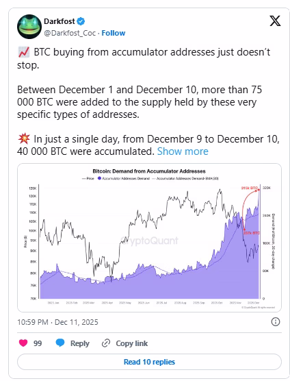 Bitcoin long-term holders accumulate 75,000 BTC in 10 days as price holds above $92,000Bitcoin price breakout signals strengthen as long term holders scoop 75K BTC in 10 days