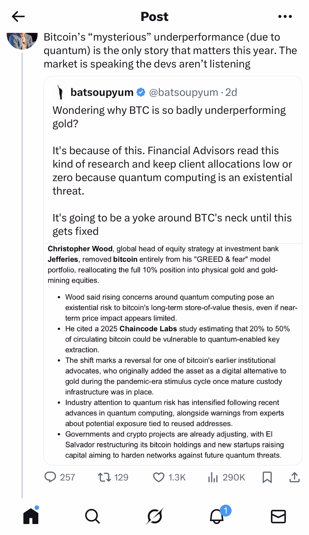 Bitcoin price slump | source: X