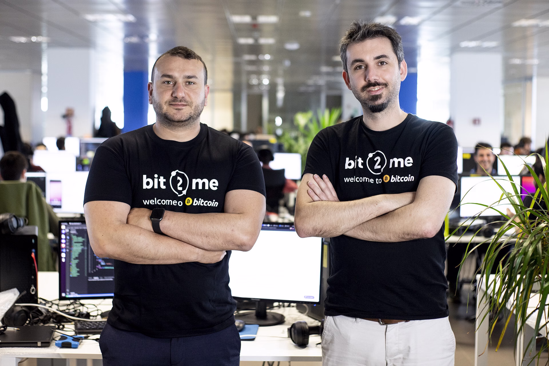 Left to right: Leif Ferreira, CEO of Bit2Me, and Andrei Manuel, co-founder and COO of Bit2Me.