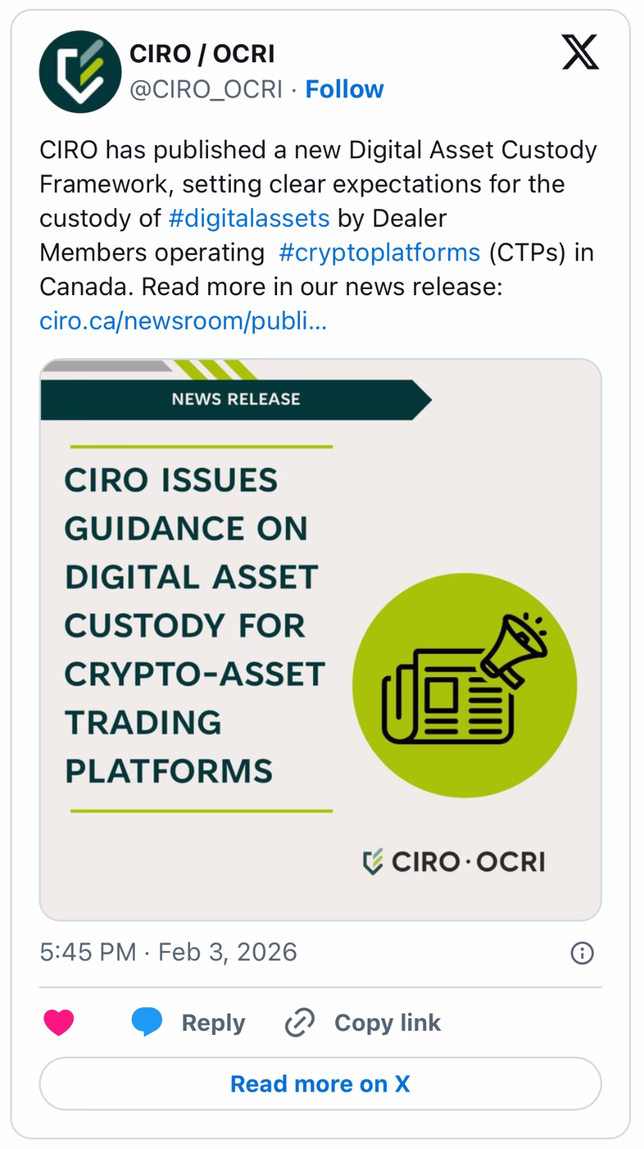 Canada crypto regulation tightens custody standards