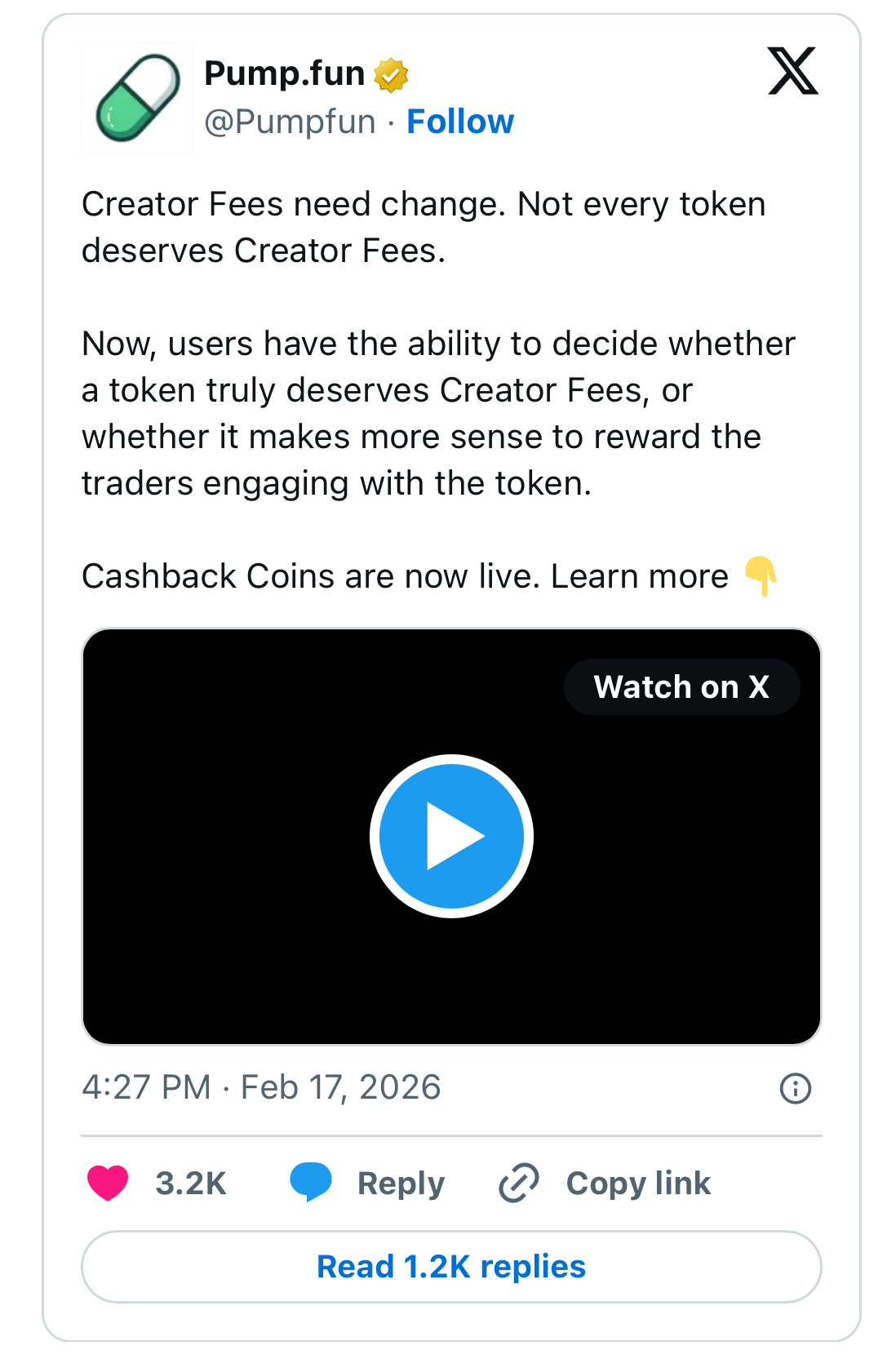 Pump.fun cashback coins reshape memecoin rewards