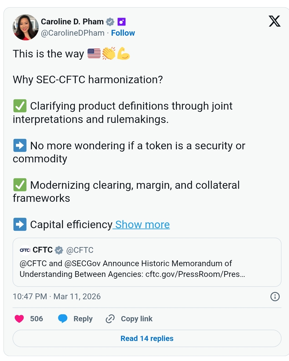 SEC-CFTC harmonization advances with new regulatory agreement