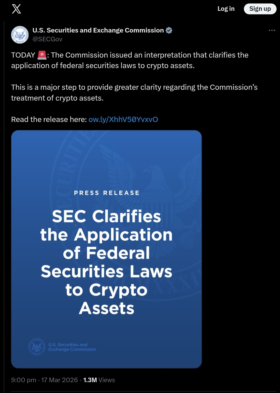 SEC crypto clarification defines new regulatory framework