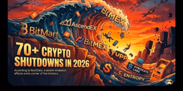 Crypto project closures surge as 70+ blockchain ventures disappear in 2026