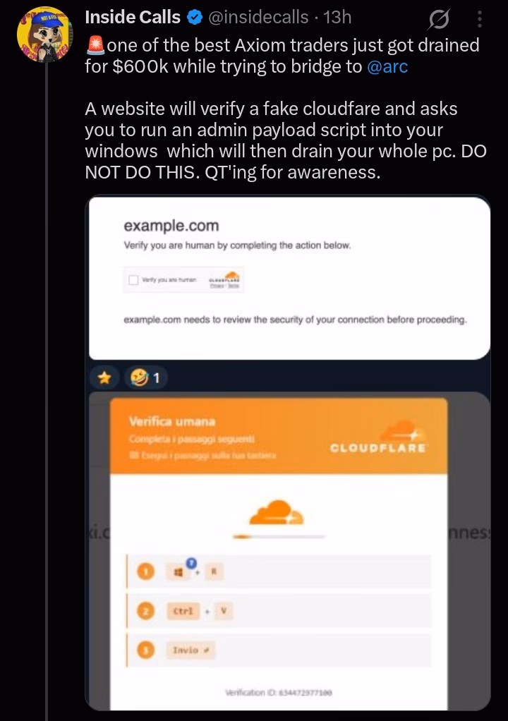 Fake Cloudflare scam